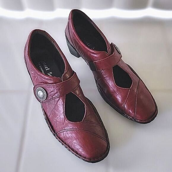 Joseph Siebel burgundy leather tapered square toe pumps - Picture 2 of 10